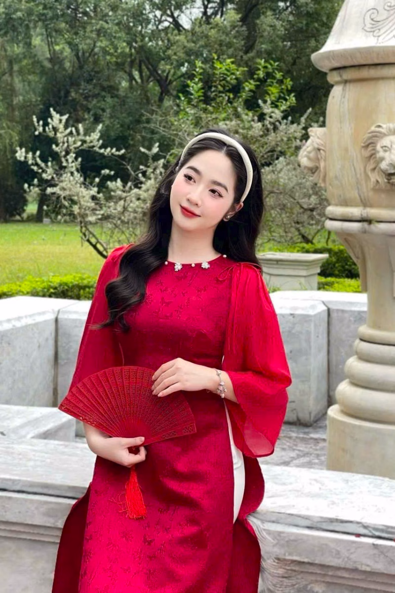 Gấm cổ kết đính mix tay tơ lên